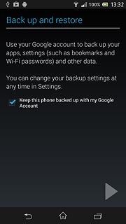 Press the box next to Keep this phone backed up with my Google Account to turn backup on or off.