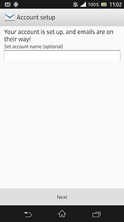 Key in a name for your email accountPress Next.