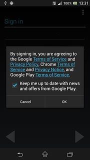 Press OK.Follow the instructions on the display to select settings for your Google account.