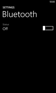 Press the indicator next to Status to turn on Bluetooth.