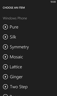 Press the playback icon next to the different ring tones to hear them.