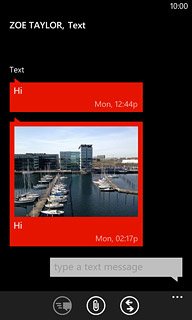 Press and hold the required text message until a pop-up menu is displayed.