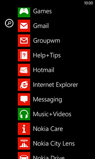 Slide your finger left on the display.Press the required email account.