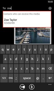 Press the required contact.Write subject and text for your picture message.