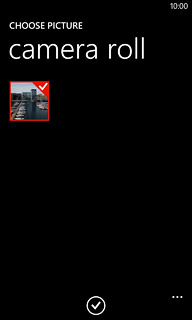 When a picture or video clip is ticked (V), it's selected.