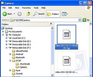 Highlight the required file and move or copy it to your computer.