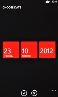 Press date, month and year and follow the instructions on the display to insert the required date.