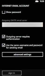Press the field below Outgoing (SMTP) email server and key in mail.vodafone.ie