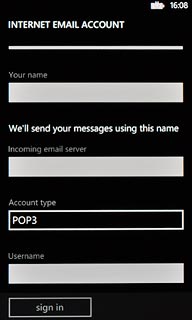 Press the field below Username and key in the username for your email account.