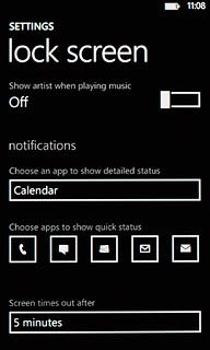 Press the field below Screen times out after.
