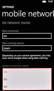 Press 2G, 3G or 4G.