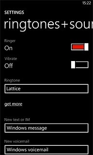 Press the indicator next to Vibrate.Depending on the current setting, vibration is turned on or off.