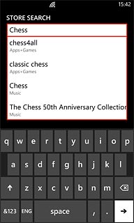 Key in the name of the required app and press arrow right.