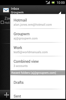 Press the required email account.