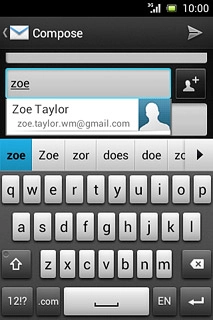 Press the required contact.Write subject and text for your email message.