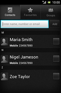 Press the required contact.