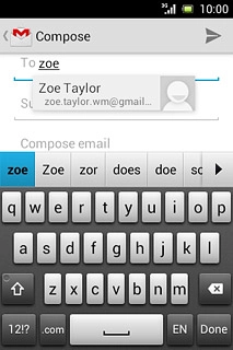 Press the required contact.Write subject and text for your email message.