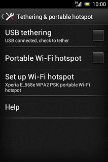 Press USB tethering until the display tells you that the function is turned on.