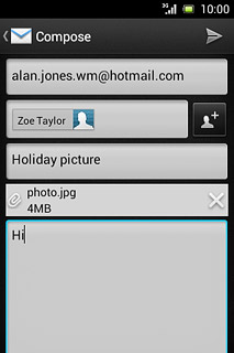 Press the send icon when you've finished your email message.