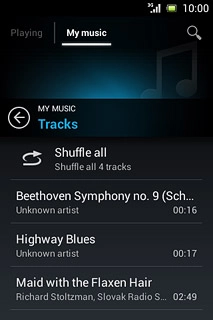 Press the required audio file.