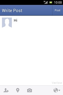 Write the required text and press Post.