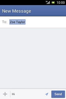 Write the required message and press Send.