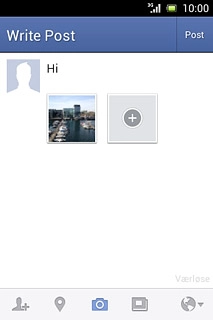 Write the required text and press Post.