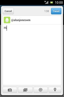 Write the required text and press Tweet.