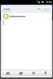 To upload a saved picture:Press the picture icon.