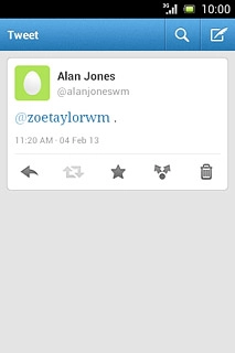 Press the reply icon.