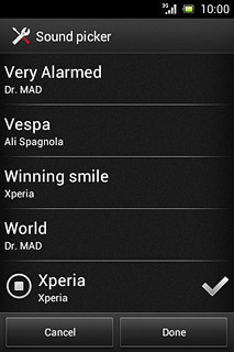 Once you've found a ring tone you like, press Done.