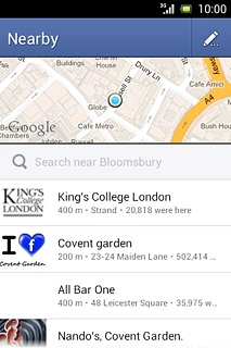 To search for a location:Press Search near.