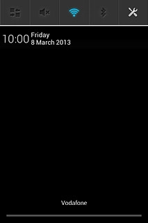 Slide your finger down the display starting from the top edge of your phone.Press the settings icon.