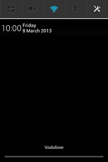 Slide your finger down the display starting from the top edge of your phone.Press the settings icon.