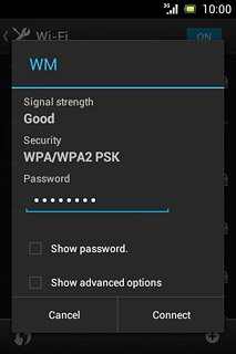 Follow the instructions on the display to select security settings, if required.Press Connect.