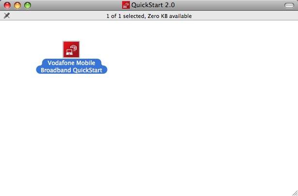 Double-click Vodafone Mobile Broadband QuickStart.