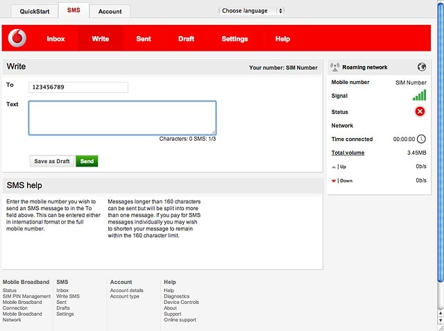 Highlight the text input field and write the text message.