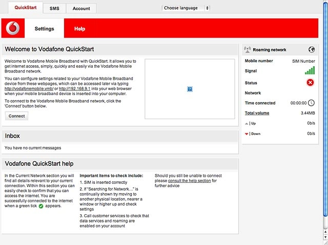 Open a browser.Key in vodafonemobile.api in the address bar and press Enter.Click Settings.