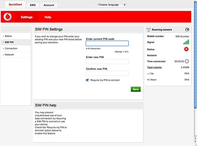 Highlight the field below Enter current PIN code and key in your PIN.