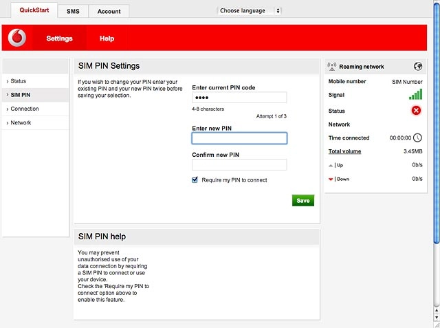 Highlight the field below Enter new PIN and key in your new PIN.
