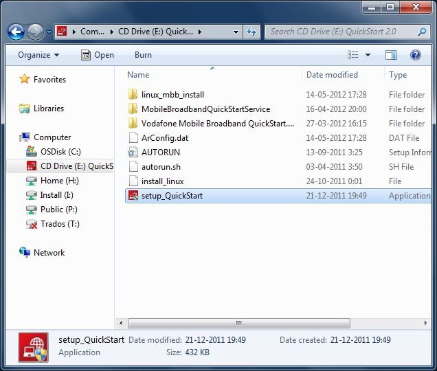 Double-click setup_QuickStart.
