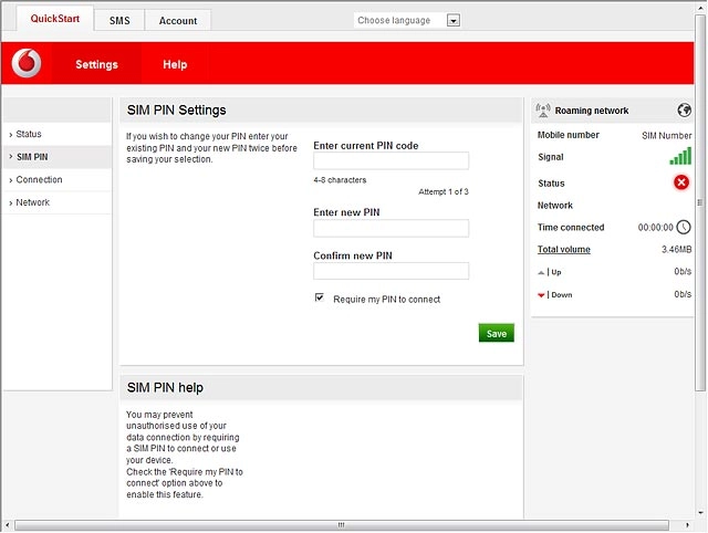 Highlight the field below Enter current PIN code and key in your PIN.