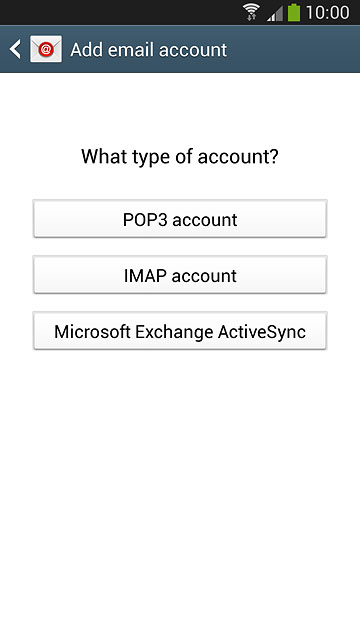 Press POP3 account.