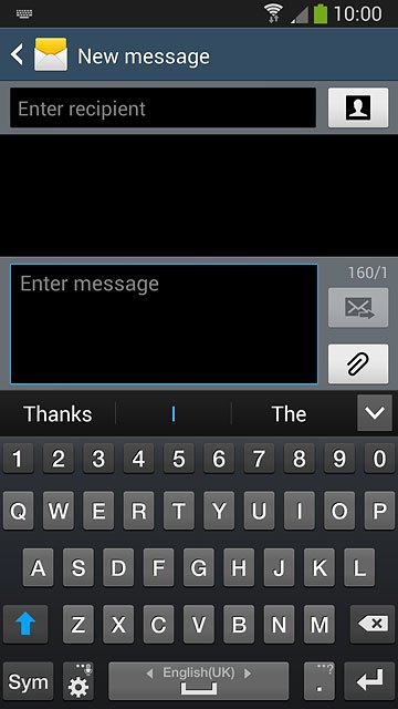 You can select a number of settings when keying in text.The following steps show you how to change writing language, turn on word suggestion and write text.The following steps require that you're writing text and that the keypad is visible.