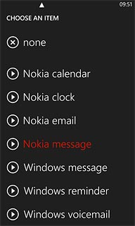 Press the play icon next to the required message tones to listen to them.
