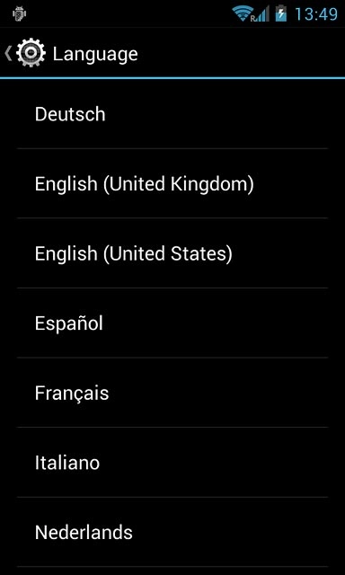 Press the required language.