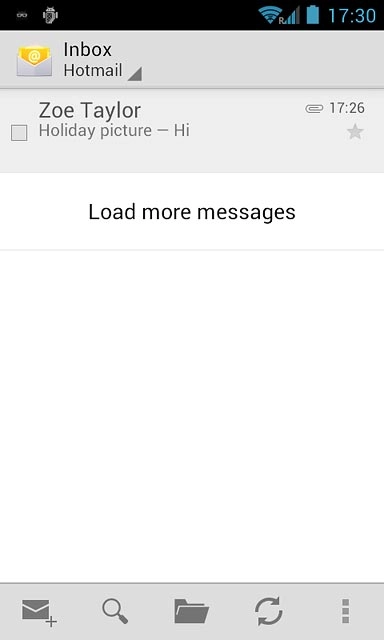 Press the required email message to read it.