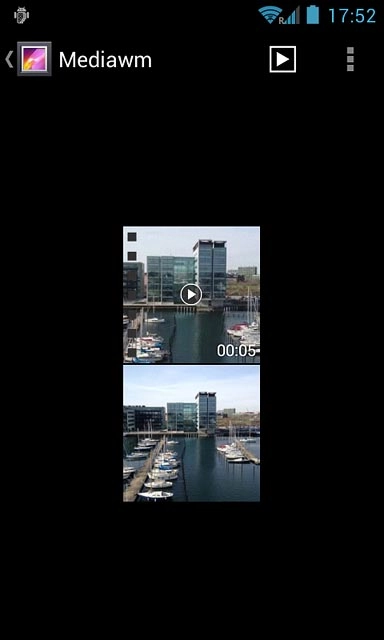 Go to the required folder.Press the required picture or the required video clip.