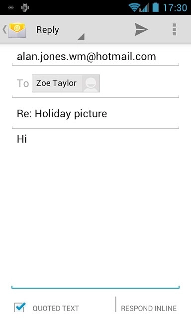 Press the send icon.