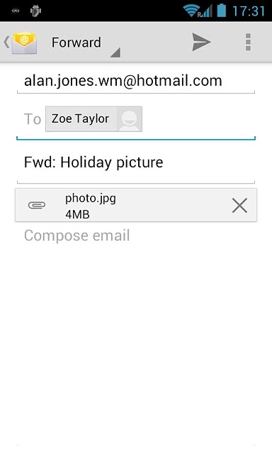 Press the send icon.